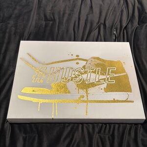 Modern Gold and White Abstract Cityscape Painting